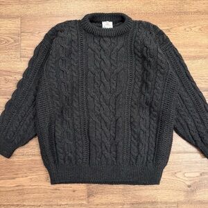 Vintage Bonner Of Ireland Handloomed Grey Wool Sweater Womens Size L